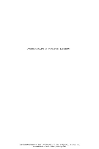 Monastic Life in Medieval Daoism: A Cross-Cultural Perspective