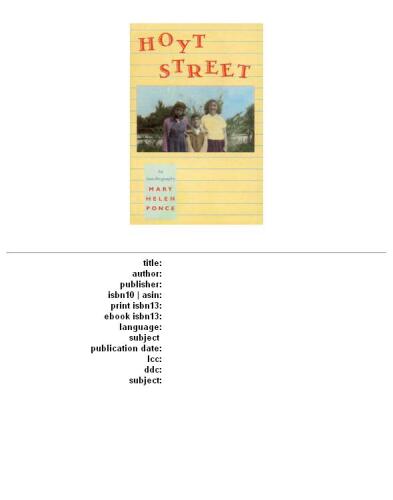 Hoyt Street: An Autobiography