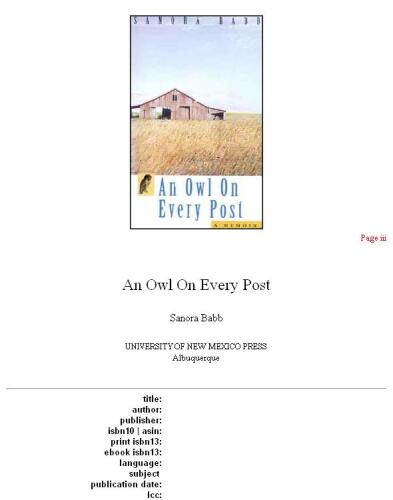 An Owl on Every Post