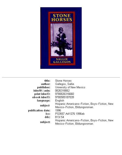 Stone horses: Sallie Gallegos