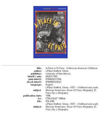 A Place in El Paso: A Mexican-American Childhood