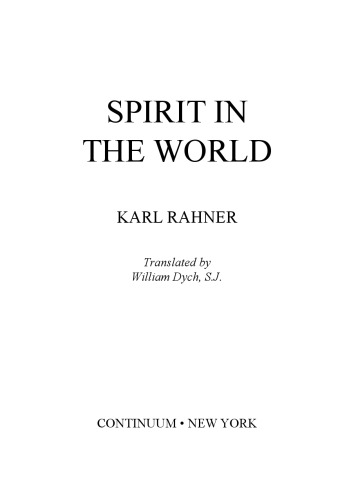 Spirit in the World
