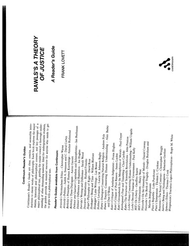 Rawls's 'A Theory of Justice': A Reader's Guide