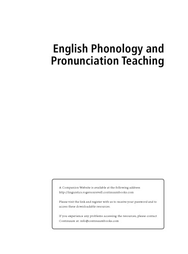 English Phonology and Pronunciation Teaching