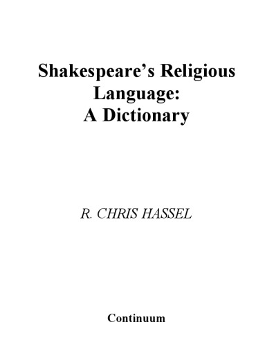 Shakespeare's Religious Language: A Dictionary