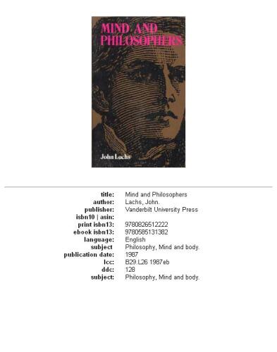Mind and Philosophers