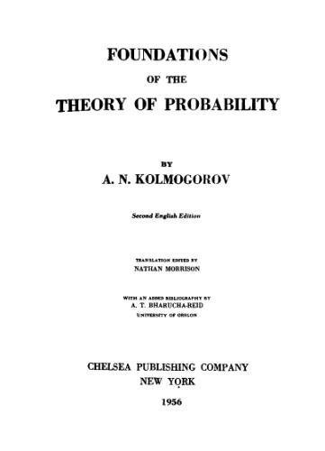 Foundations of the theory of probability