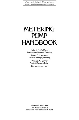 Metering pump handbook