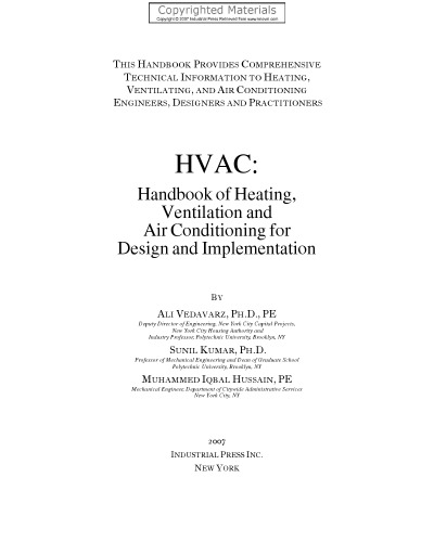 HVAC: Heating, Ventilation & Air Conditioning Handbook for Design & Implementation
