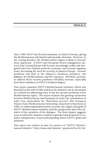 NATO's Mediterranean Initiative: Policy Issues and Dilemmas