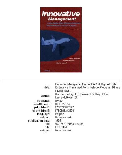 Innovative management in the DARPA high altitude endurance unmanned aerial vehicle program: phase II experience
