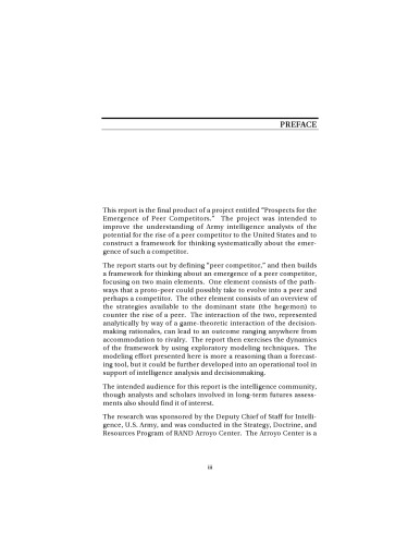The Emergence of Peer Competitors: A Framework for Analysis