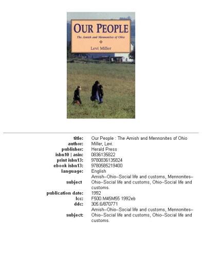 Our People: The Amish and Mennonites of Ohio