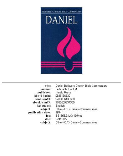 Daniel (Believers Church Bible Commentary)
