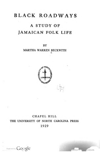Black Roadways: A Study of Jamaican Folk Life
