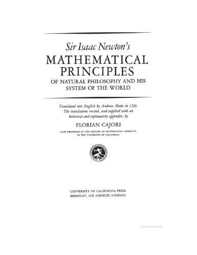 Mathematical Principles of Natural Philosophy