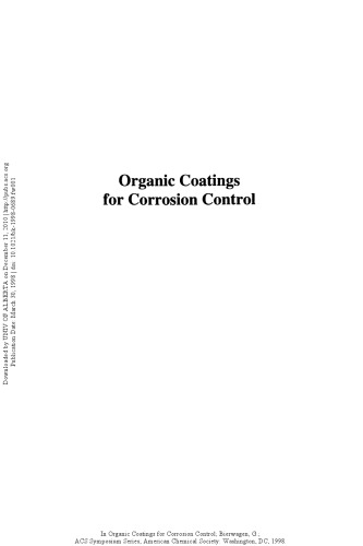 Organic Coatings for Corrosion Control (ACS Symposium)