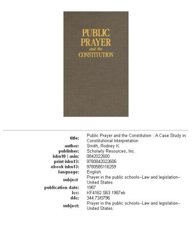 Public Prayer and the Constitution: A Case Study in Constitutional Interpretation