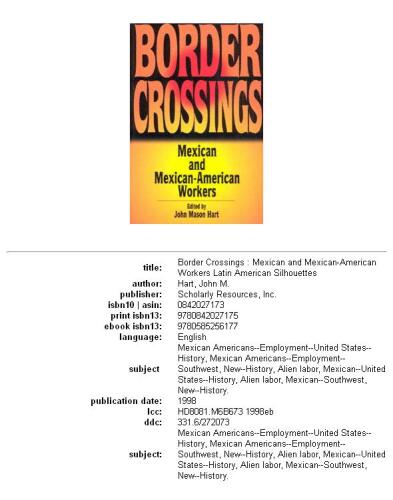 Border Crossings: Mexican and Mexican-American Workers (Latin American Silhouettes)