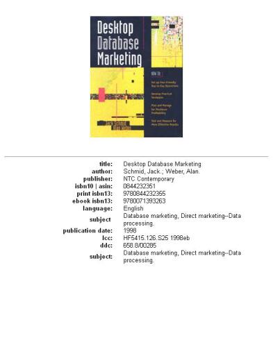 Desktop Database Marketing