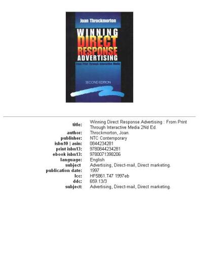 Winning direct response advertising: from print through interactive media
