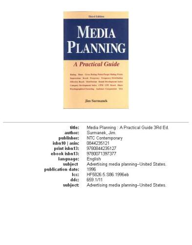 Media planning: a practical guide