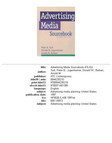 Advertising Media Sourcebook, 4th edition