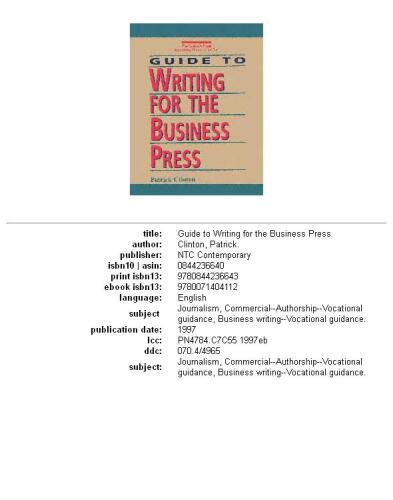 Guide to writing for the business press