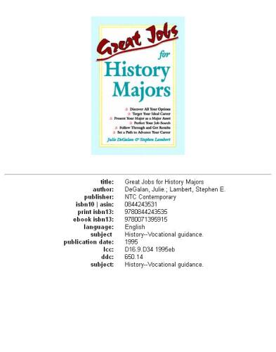 Great jobs for history majors
