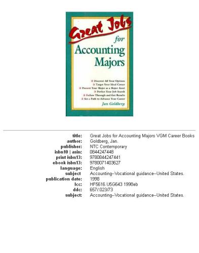Great Jobs for Accounting Majors