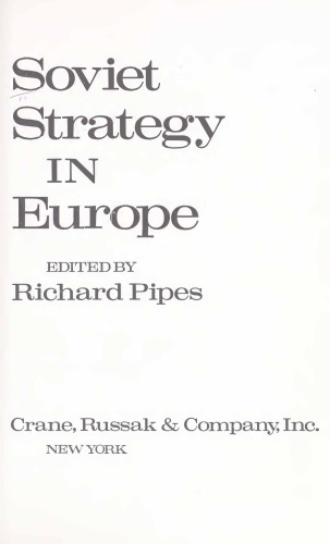Soviet Strategy in Europe