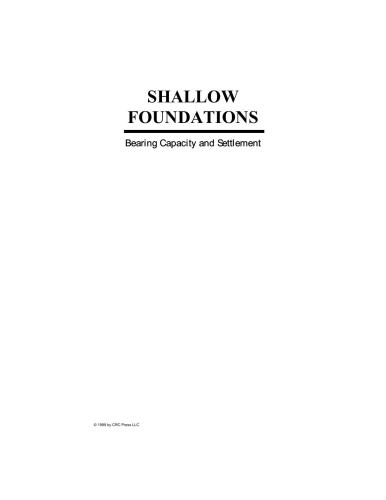 Shallow Foundations: Bearing Capacity and Settlement