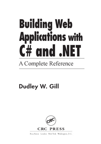 Building Web Applications with C# and .Net: A Complete Reference