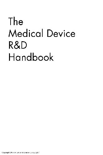 The Medical Device R D Handbook (no chap 3)