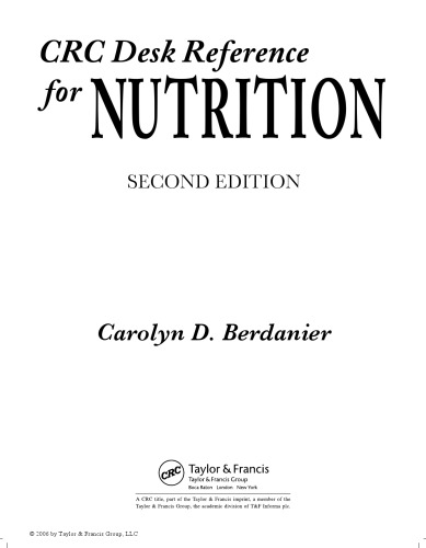 CRC desk reference for nutrition