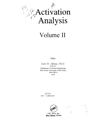 Activation Analysis, Volume II