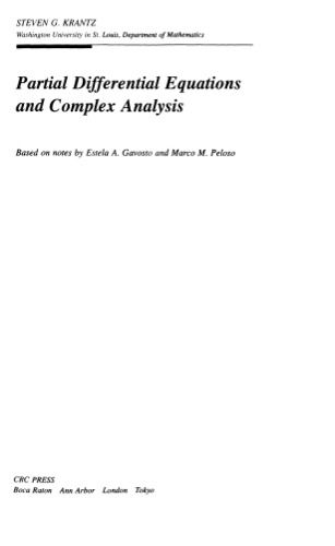 Partial Differential Equations and Complex Analysis