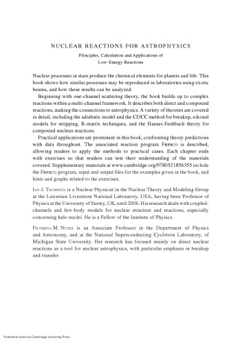 Nuclear Reactions for Astrophysics: Principles, Calculation and Applications of Low-Energy Reactions