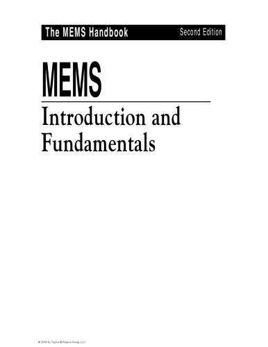 The MEMS Handbook Introduction & Fundamentals