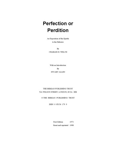 Perfection or Perdition