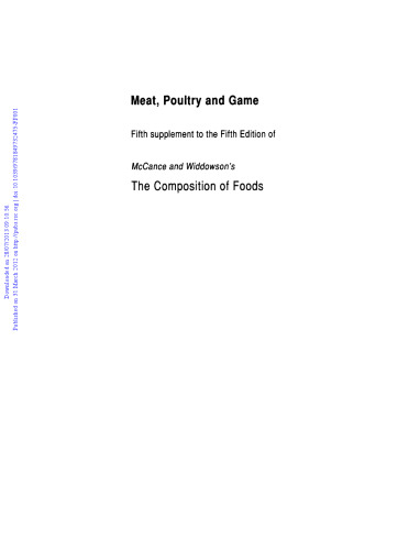 MEAT, POULTRY AND GAME