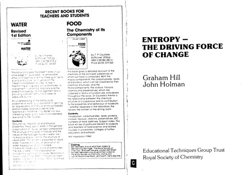 Entropy - the Driving Force of Change (Chemistry cassettes: A-Level series)