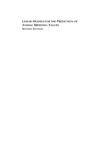 Linear Models for the Prediction of Animal Breeding Values (Cabi Publishing)