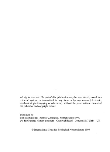 International Code of Zoological Nomenclature