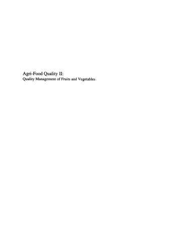 AGRI-FOOD QUALITY II (Special Publications)