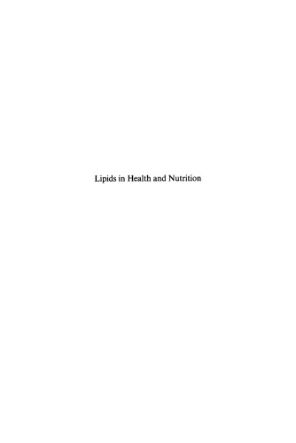 Lipids in Health and Nutrition (Special Publications)
