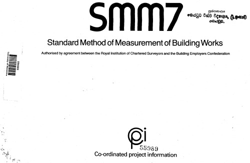 SMM7: Standard Method of Measurement of Building Works