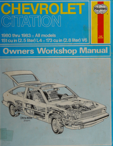 Haynes Chevrolet Citation Owners Workshop Manual