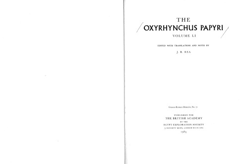 Oxyrhynchus Papyri 51/3601-3646