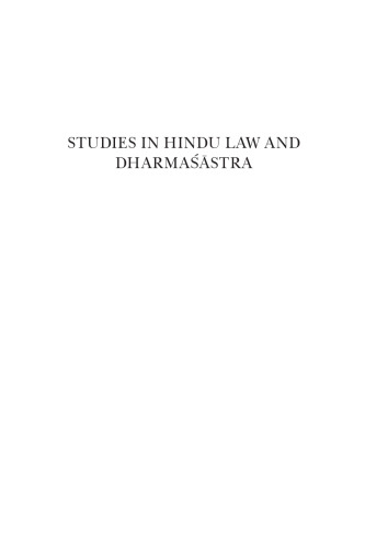 Studies in Hindu Law and Dharmasastra